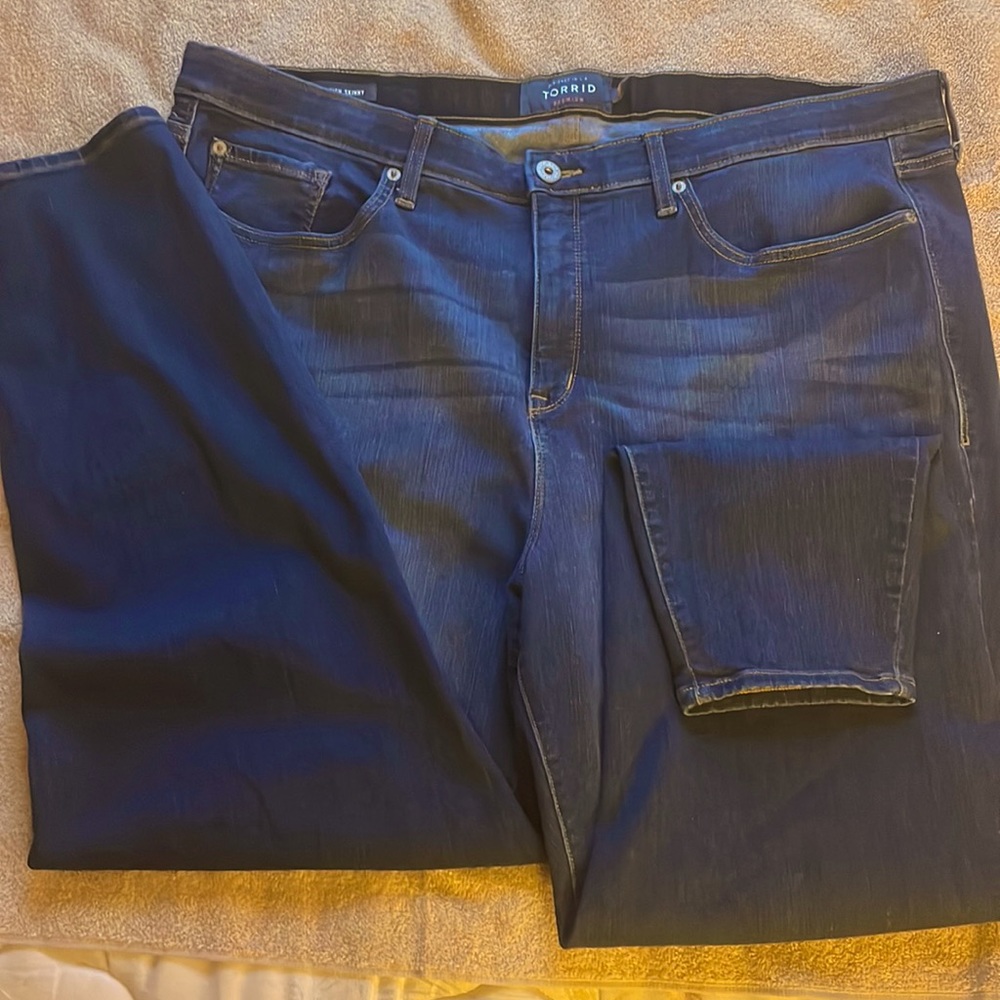 Torrid size 26Tall denim skinny jeans.